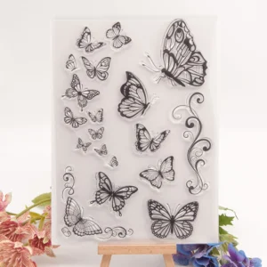 Beautiful Butterflies Stamp Set - size chart | clear stamp