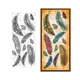 Sumflying Beautiful Feathers Bird Boho Clear Stamps