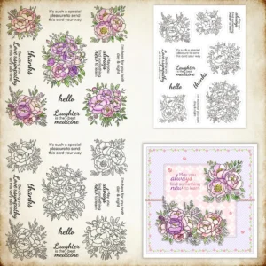 Sumflying Beautiful Flowers Peonies Clear Stamps Beautiful Flowers Clear Stamps 2 03
