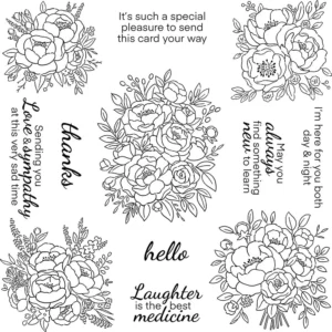 Sumflying Beautiful Flowers Peonies Clear Stamps Beautiful Flowers Clear Stamps 2 04