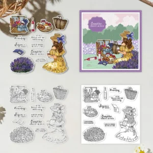 Beautiful Girl Holiday Picnic Clear Stamps 01