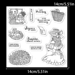 Beautiful Girl Holiday Picnic Clear Stamps 02