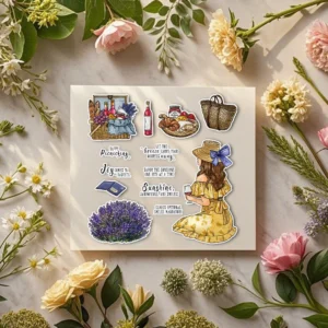Beautiful Girl Holiday Picnic Clear Stamps 04
