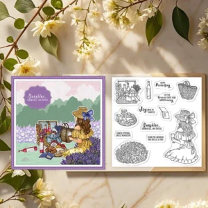 Beautiful Girl Holiday Picnic Clear Stamps 05