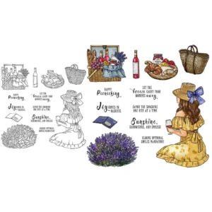 Beautiful Girl Holiday Picnic Clear Stamps 07
