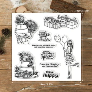 Sumflying Beautiful Girls Birthday Party Cake Clear Stamps Beautiful Girls Birthday Party Clear Stamps 1 02