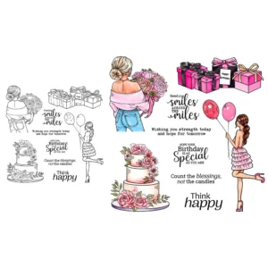 Sumflying Beautiful Girls Birthday Party Cake Clear Stamps Beautiful Girls Birthday Party Clear Stamps 1 03