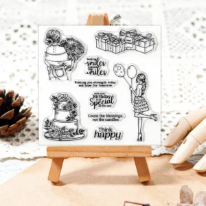 Sumflying Beautiful Girls Birthday Party Cake Clear Stamps Beautiful Girls Birthday Party Clear Stamps 1 05