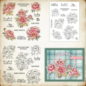 Sumflying Hibiscus Flowers Pink Clear Stamps