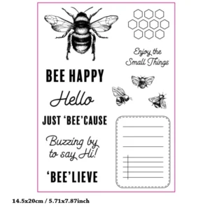 Bee Clear Stamp Set - detail view | clear stamp