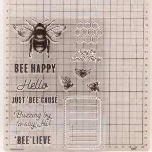 Bee Clear Stamp Set - size chart | clear stamp