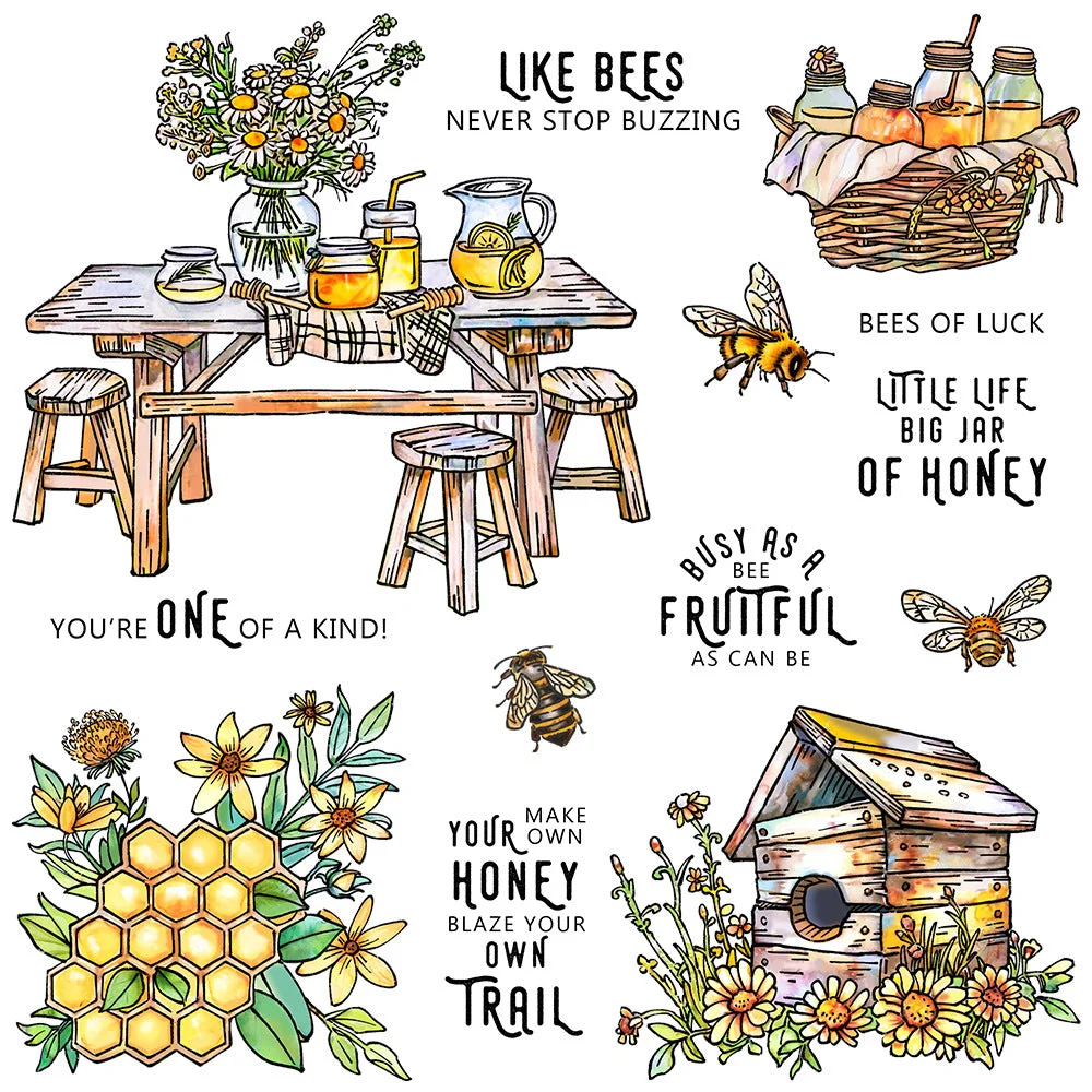 Bee Dining Table Clear Stamps 00 Bee Dining Table Clear Stamps 00