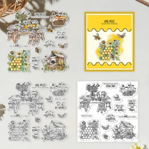 Bee Dining Table Clear Stamps 01