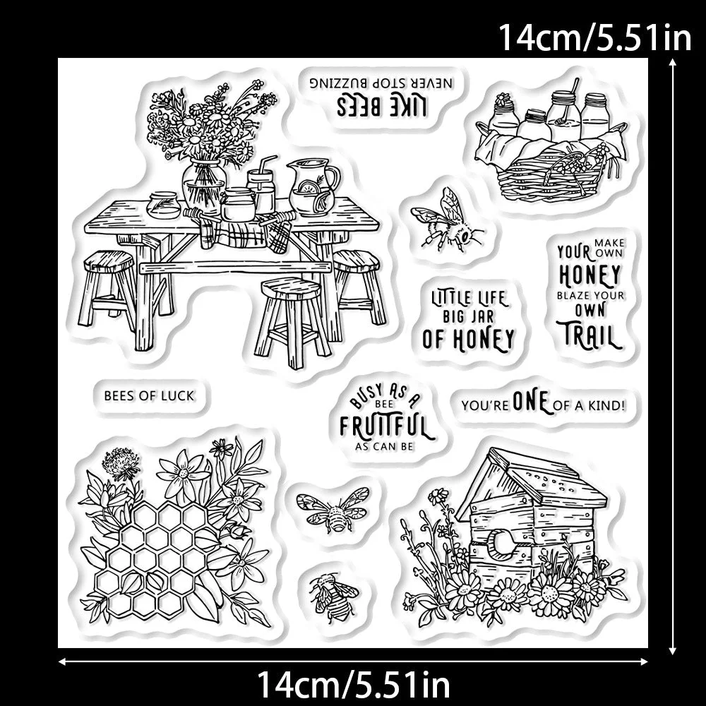 Bee Dining Table Clear Stamps 02 Bee Dining Table Clear Stamps 02
