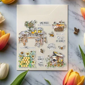 Sumflying Bee Dining Table Flowers Clear Stamps Bee Dining Table Clear Stamps 06