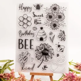 Bee Flowers Clear Stamp Set