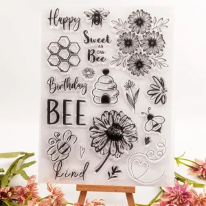 Bee Flowers Clear Stamp Set - main product photo | clear stamp