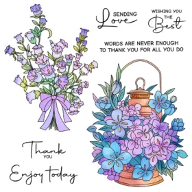 Sumflying Bellflower Flowers Lantern Clear Stamps