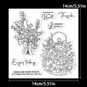 Sumflying Bellflower Flowers Lantern Clear Stamps Bellflower Clear Stamps 02