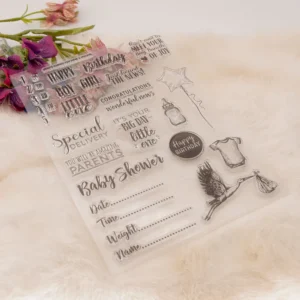 Birth Newborn Letters Clear Stamp Set - lifestyle photo | clear stamp