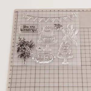 Birthday Banner Cake Clear Stamp Set - lifestyle photo | clear stamp