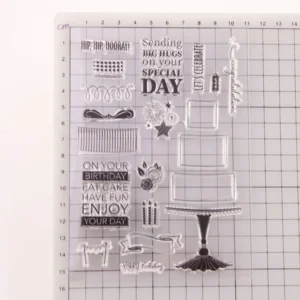 Birthday Cake Stamp Set - detail view | clear stamp