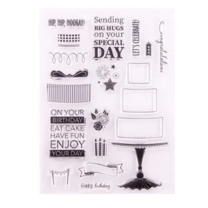 Birthday Cake Stamp Set - packaging photo | clear stamp