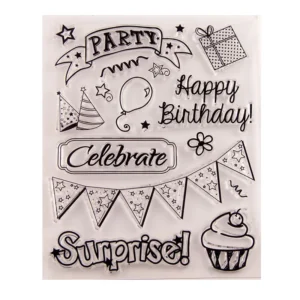 Birthday Party Stamp Set - packaging photo | clear stamp