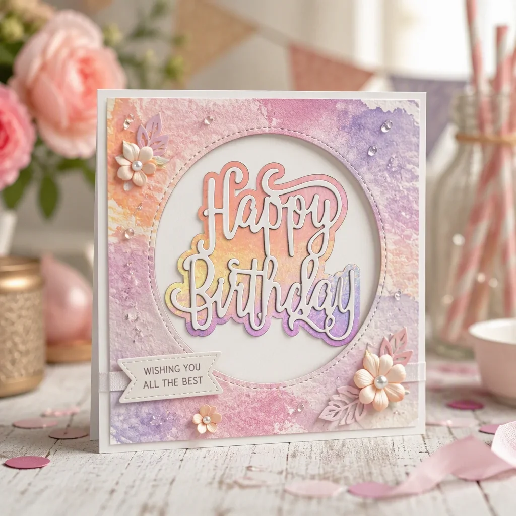 Sumflying Happy Birthday Celebration Words Metal Cutting Dies Birthday Script Window 20261006 01