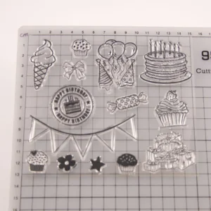 Birthday Stamp Set - detail view | clear stamp