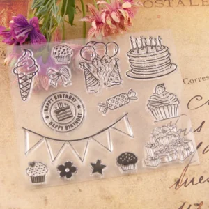 Birthday Stamp Set - size chart | clear stamp