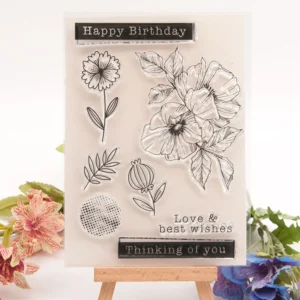 Birthday Thanking Stamp Set - size chart | clear stamp