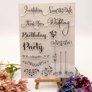 Birthday Wedding Party Occasion Clear Stamp Set - main product photo | clear stamp