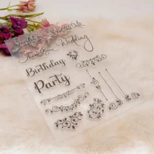 Birthday Wedding Party Occasion Clear Stamp Set - lifestyle photo | clear stamp