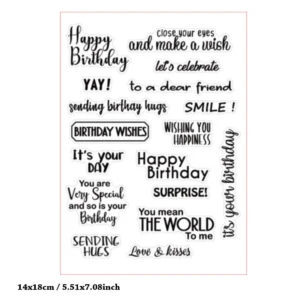 Birthday Wishes Letter Clear Stamp Set - detail view | clear stamp