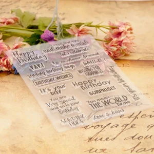 Birthday Wishes Letter Clear Stamp Set - lifestyle photo | clear stamp