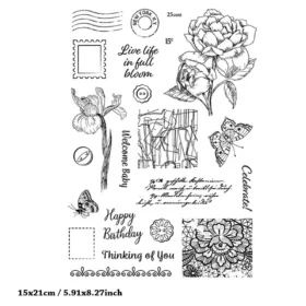 Bloom Flowers Letters Stamp Set