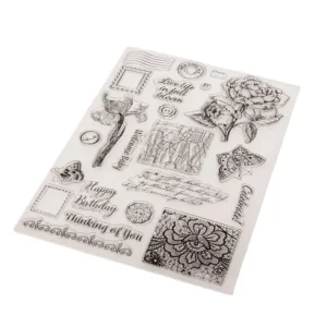 Bloom Flowers Letters Stamp Set - packaging photo | clear stamp