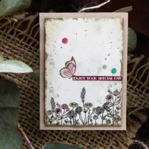 Blossom Bird Daisy Flowers Stamp Set - detail view | clear stamp