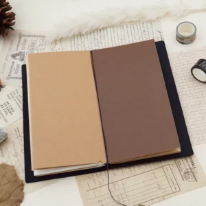 Blue Simple Leather Journal Set