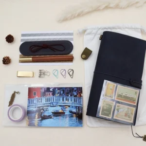 Blue Simple Leather Journal Set Blue Simple Leather Journal Set