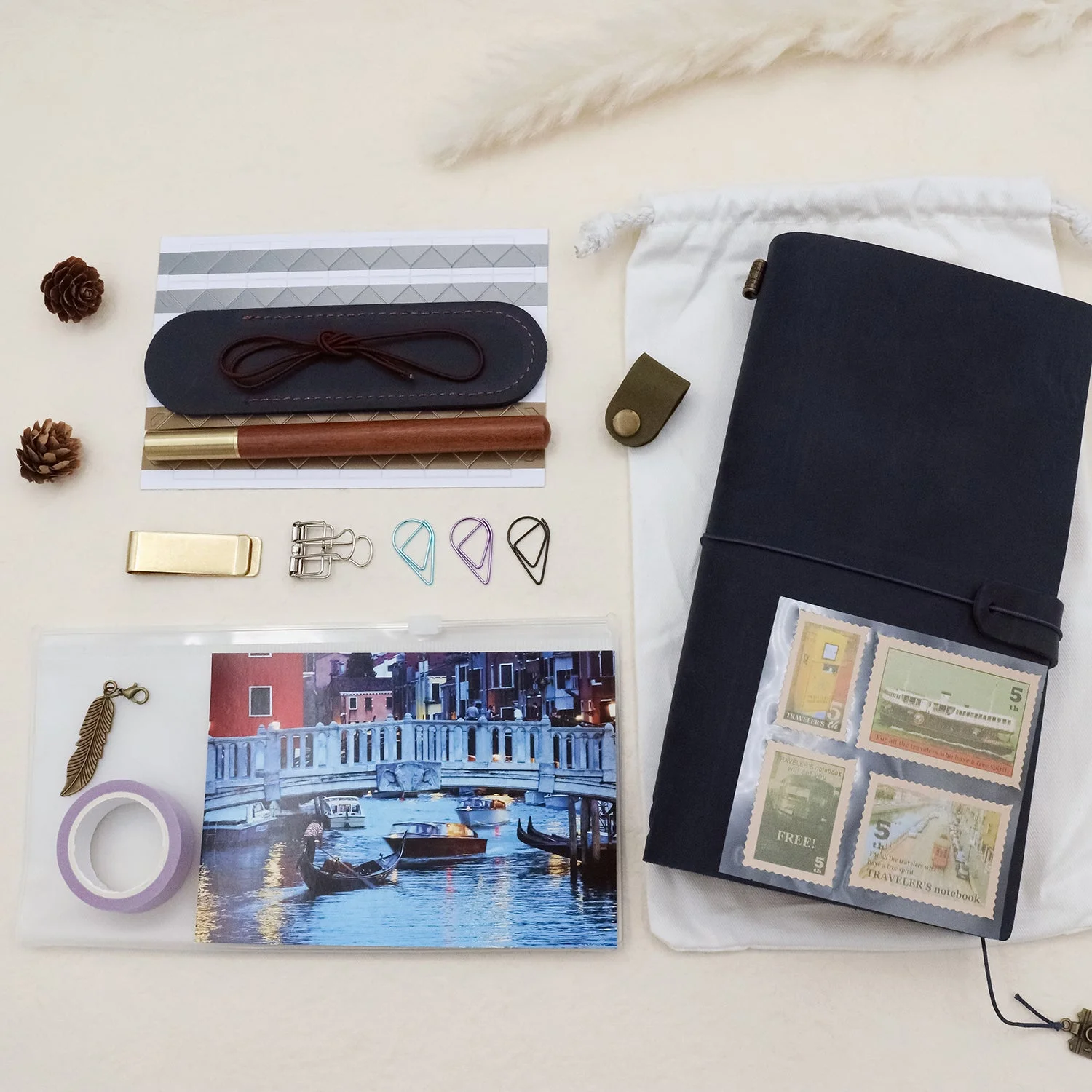 Blue Simple Leather Journal Set Blue Simple Leather Journal Set