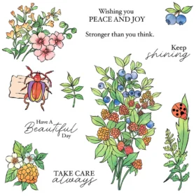 Sumflying Blueberry Berries Insects Clear Stamps