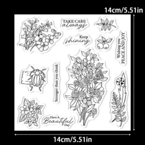 Sumflying Blueberry Berries Insects Clear Stamps Blueberry Insects Clear Stamps 02