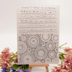 Bubbles Different Strips Background Stamp Set - detail view | clear stamp