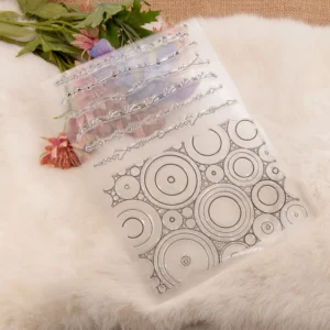 Bubbles Different Strips Background Stamp Set - size chart | clear stamp