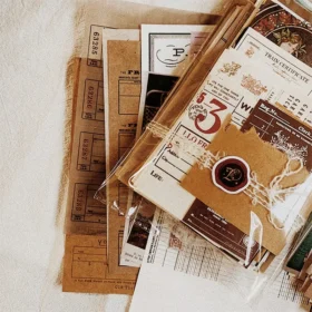 Vintage Retro Bills Sticky Notes - Aesthetic Scrapbooking Material