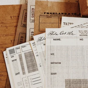 Vintage Retro Bills Sticky Notes - Aesthetic Scrapbooking Material