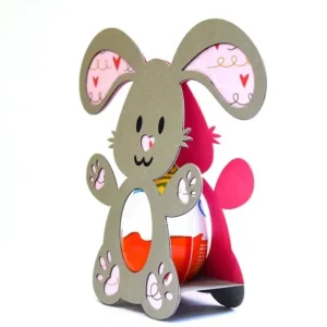 Size chart for Bunny Egg Holder Box Metal Cutting Dies - dimensions in cm