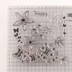 Butterfly Flower Stamp Set Butterfly Flower Stamp Set - detail view | clear stamp